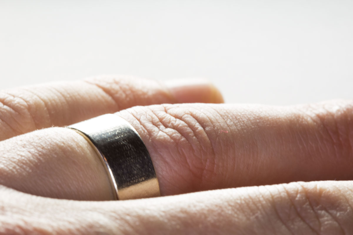 The Basic Flat Ring, 3D printed in silver.