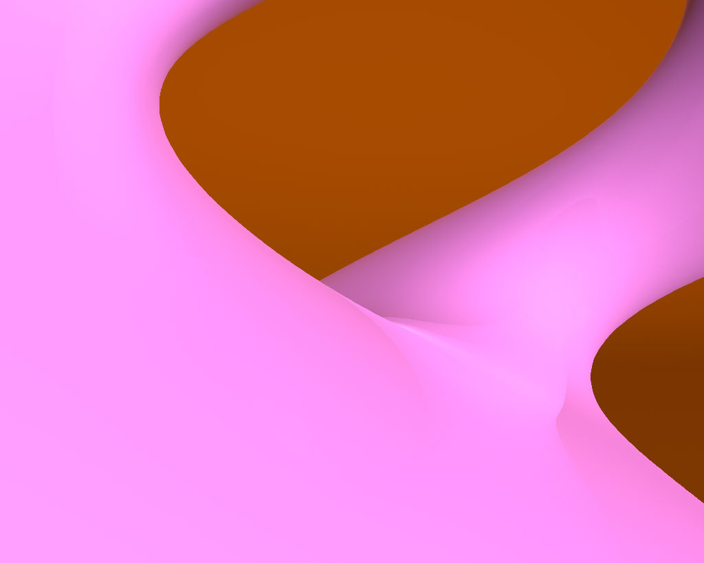 A light pink sculpture on a brown background
