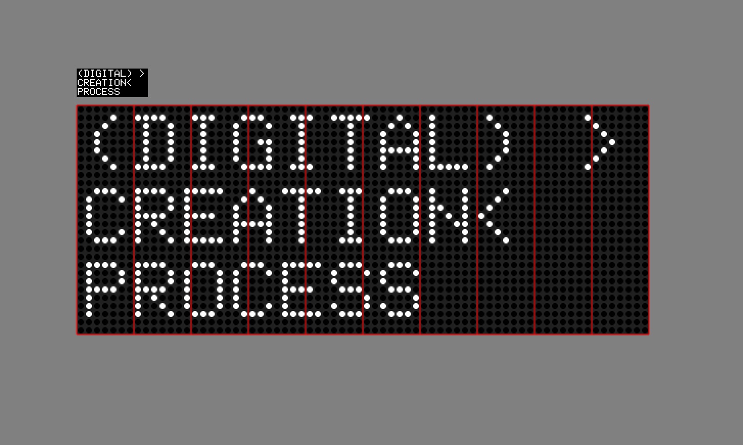 Screenshot of the custom software used to control the flipdots displays.