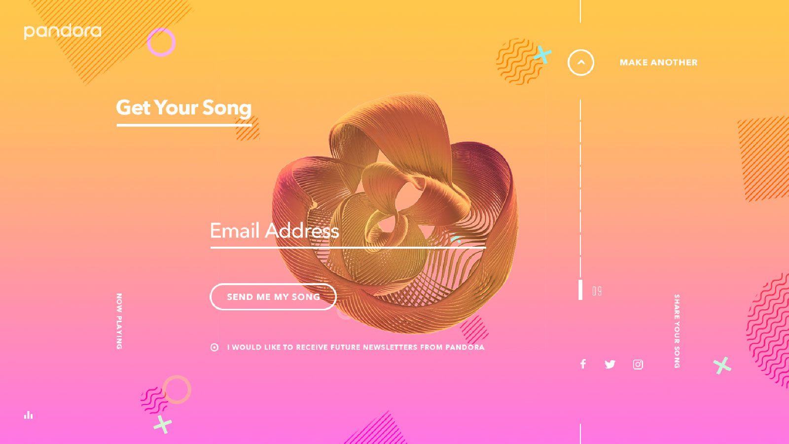 Get your song by fillng in your email address