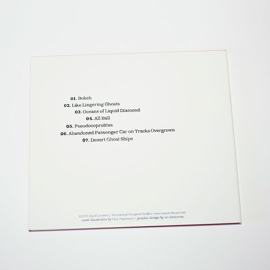 Handdrawn lettering on the back of the album